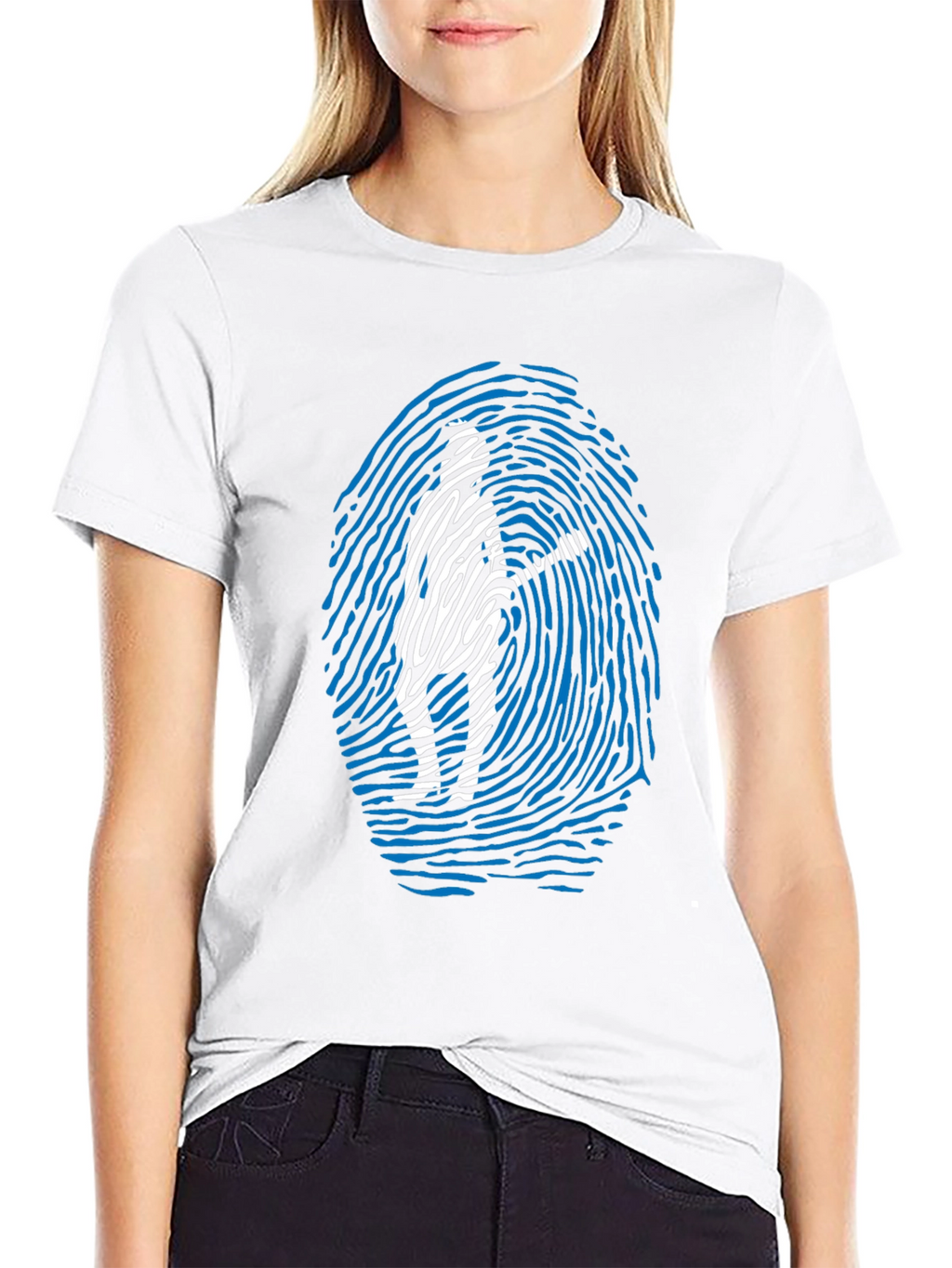 Fingerprint Silhouette Graphic T-Shirt