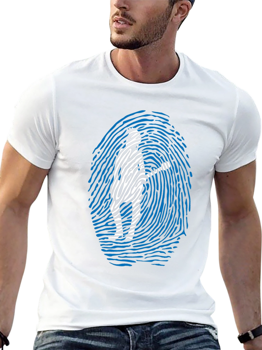 Fingerprint Silhouette Graphic T-Shirt