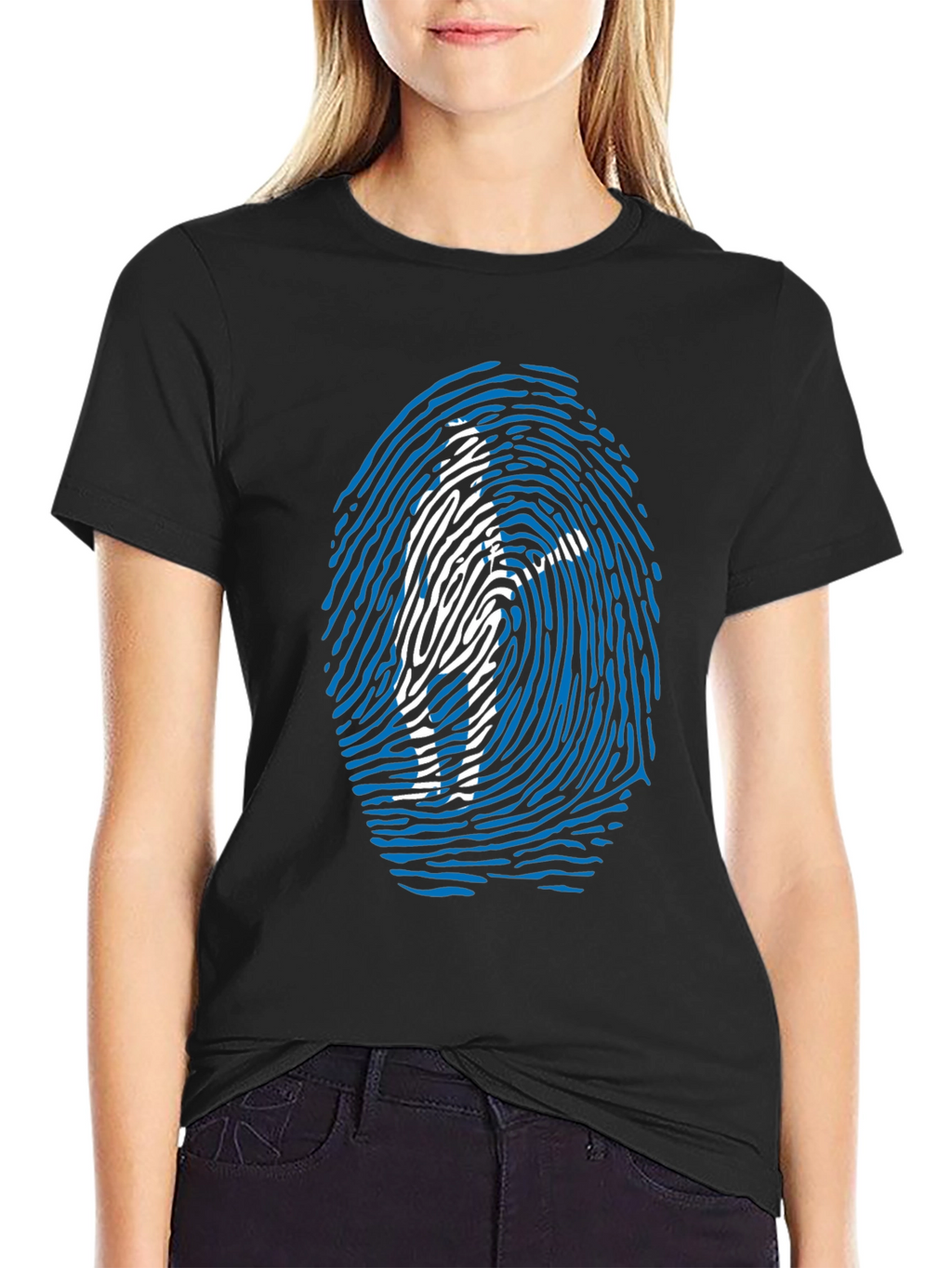 Fingerprint Silhouette Graphic T-Shirt