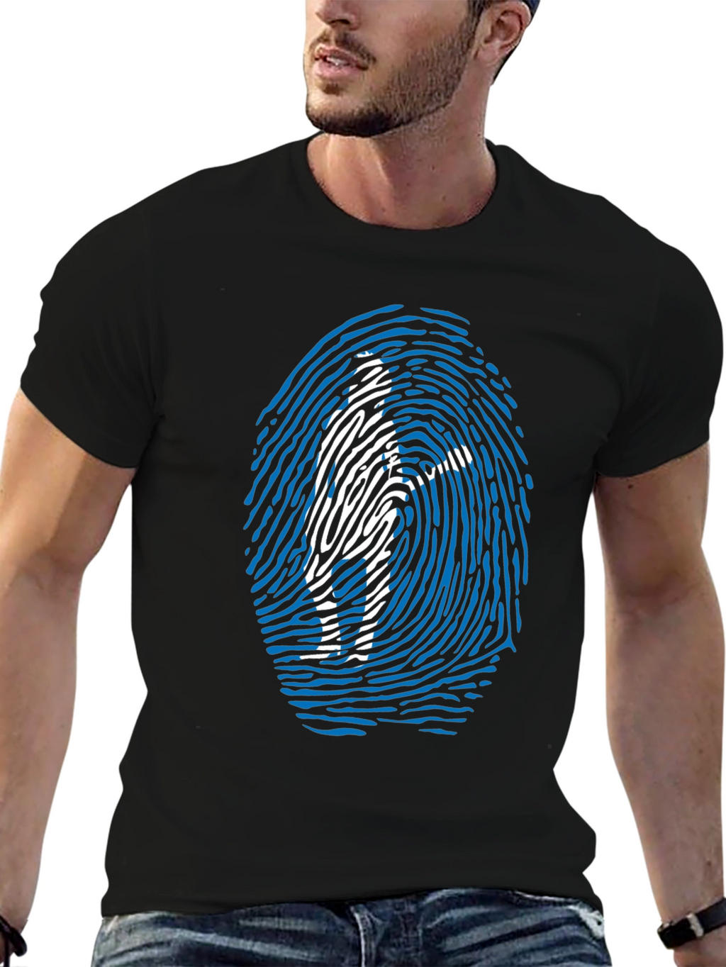 Fingerprint Silhouette Graphic T-Shirt