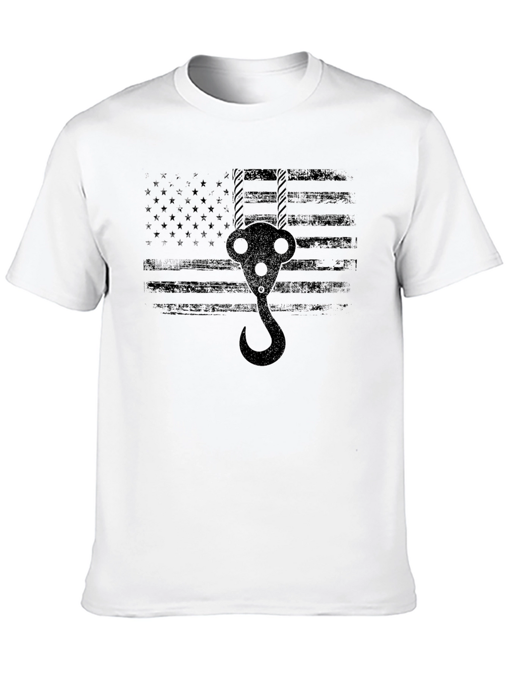 American Flag Crane Hook T-Shirt