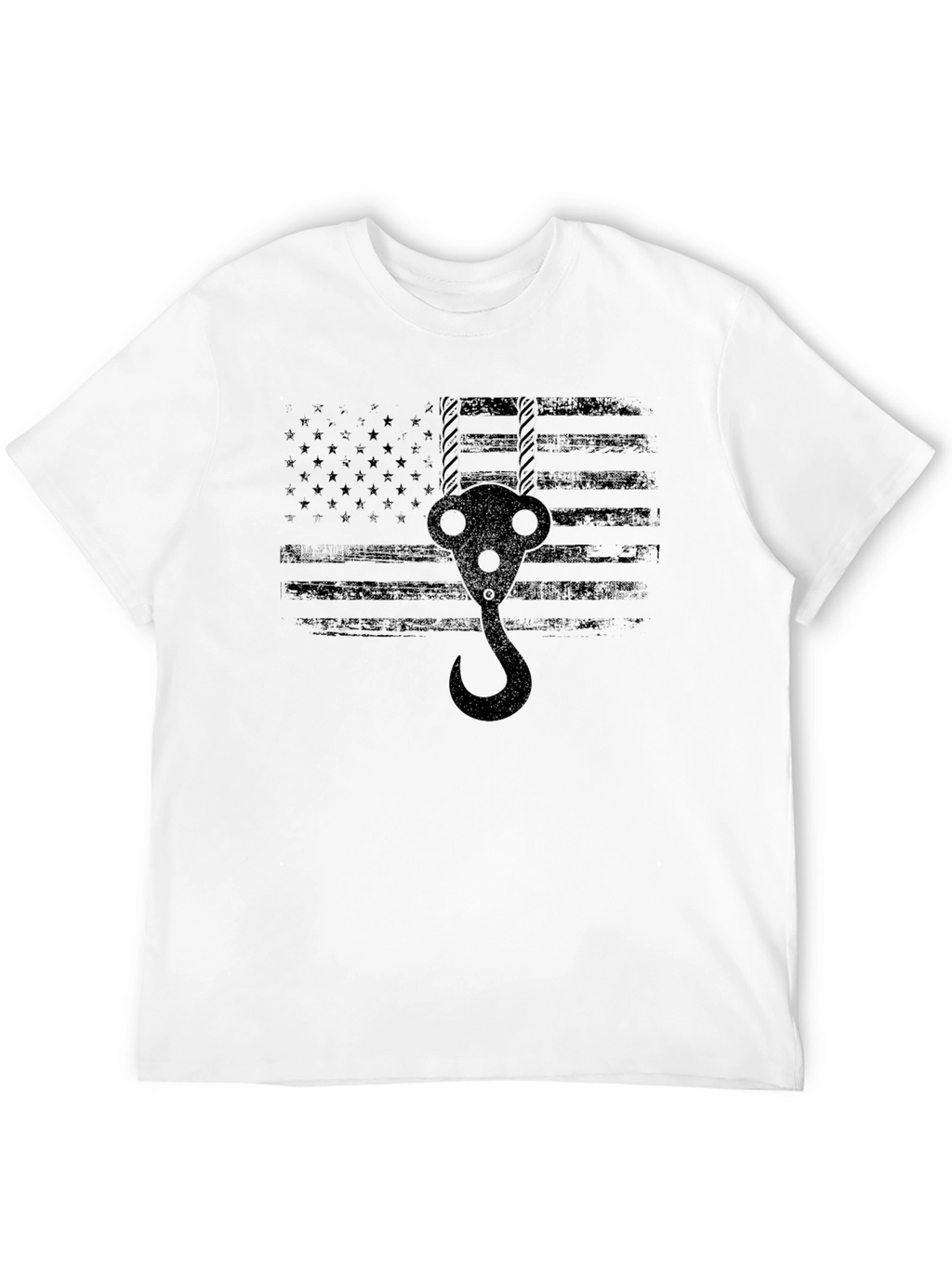 American Flag Crane Hook T-Shirt