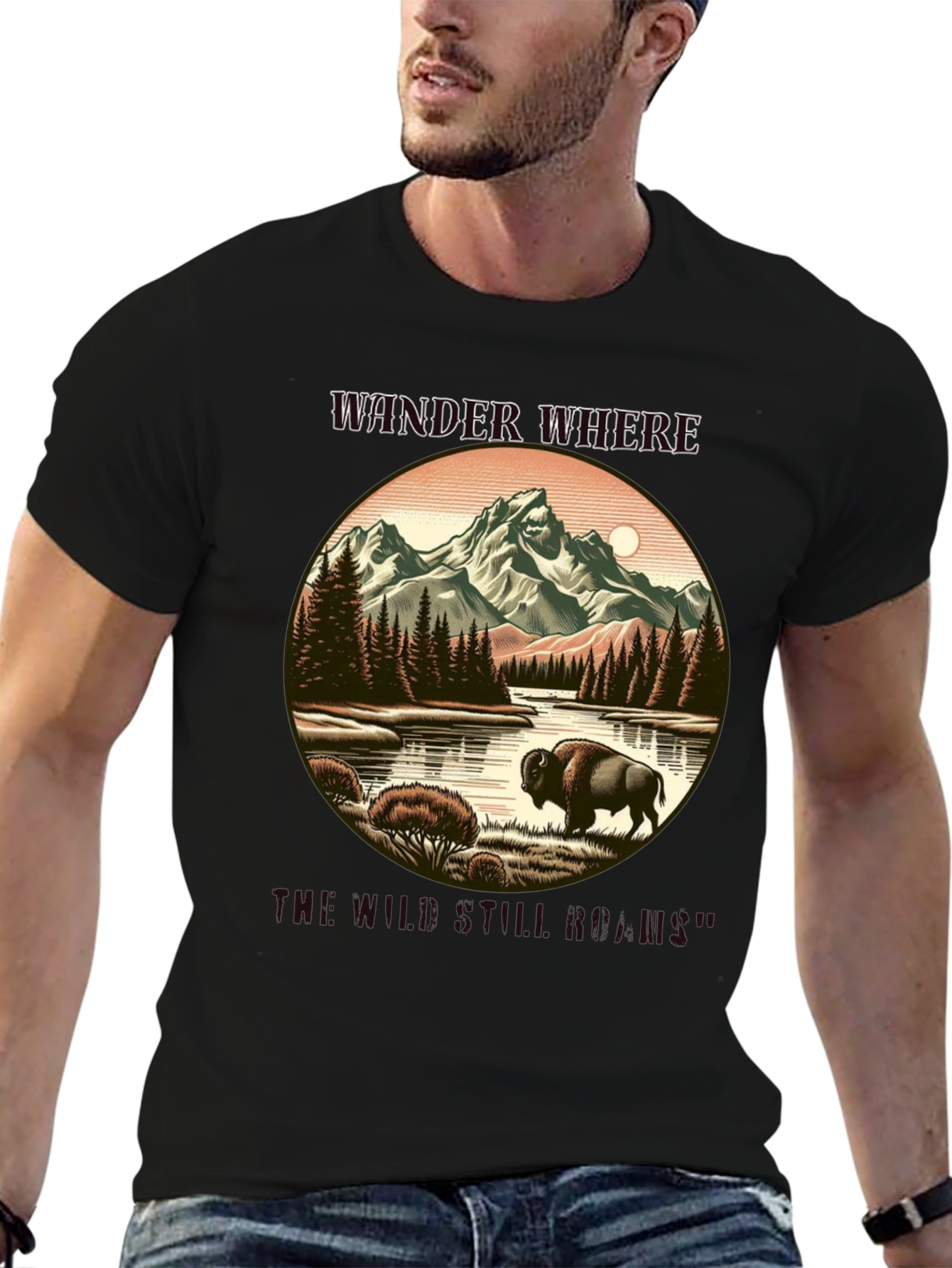 Wander Where The Wild Still Roams Black T-Shirt