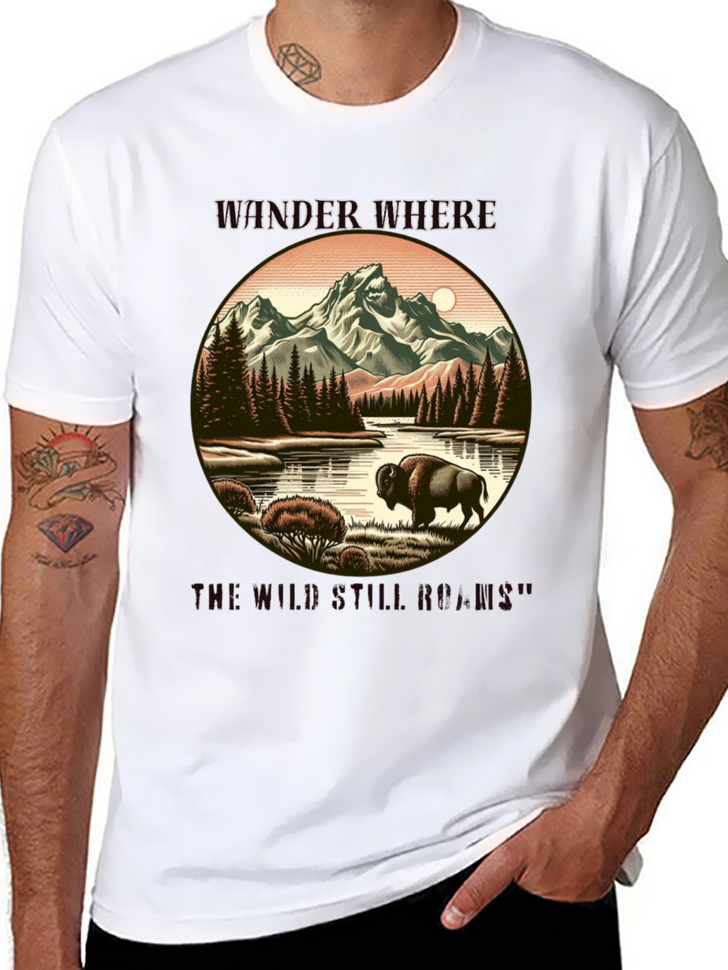 Wander Where The Wild Still Roams Black T-Shirt