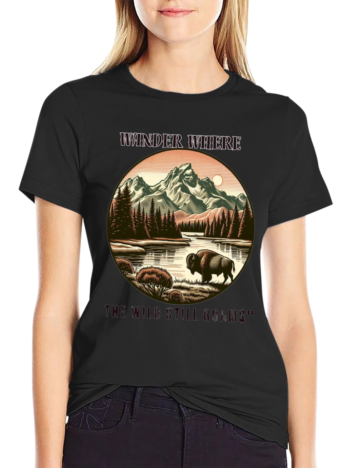 Wander Where The Wild Still Roams Black T-Shirt