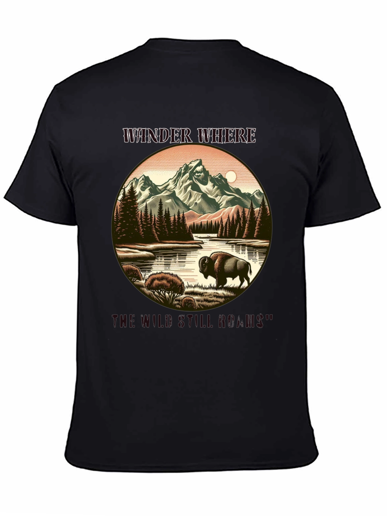 Wander Where The Wild Still Roams Black T-Shirt