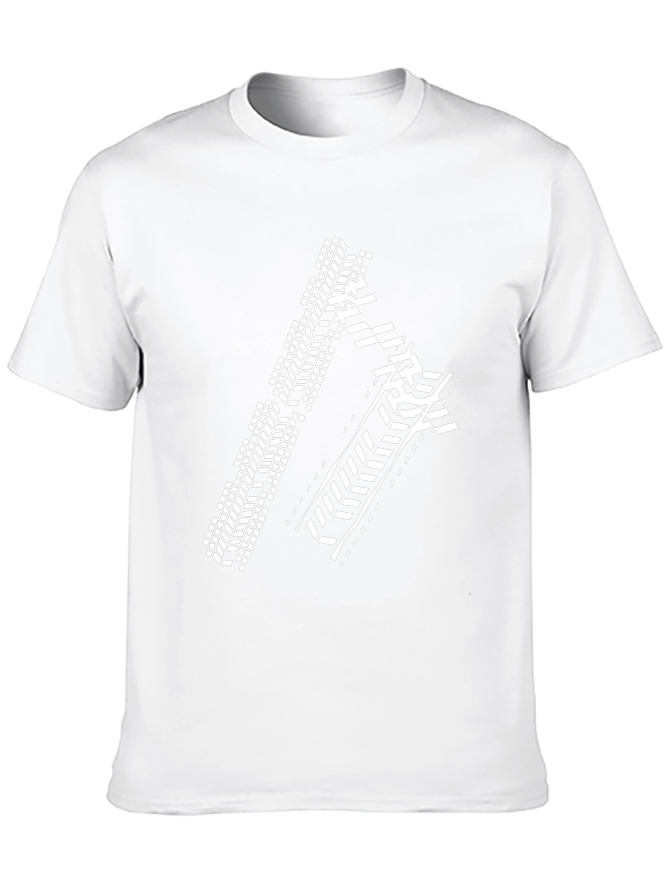 Tire Track Graphic Tee - Black Cotton Shirt