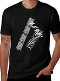 Tire Track Graphic Tee - Black Cotton Shirt