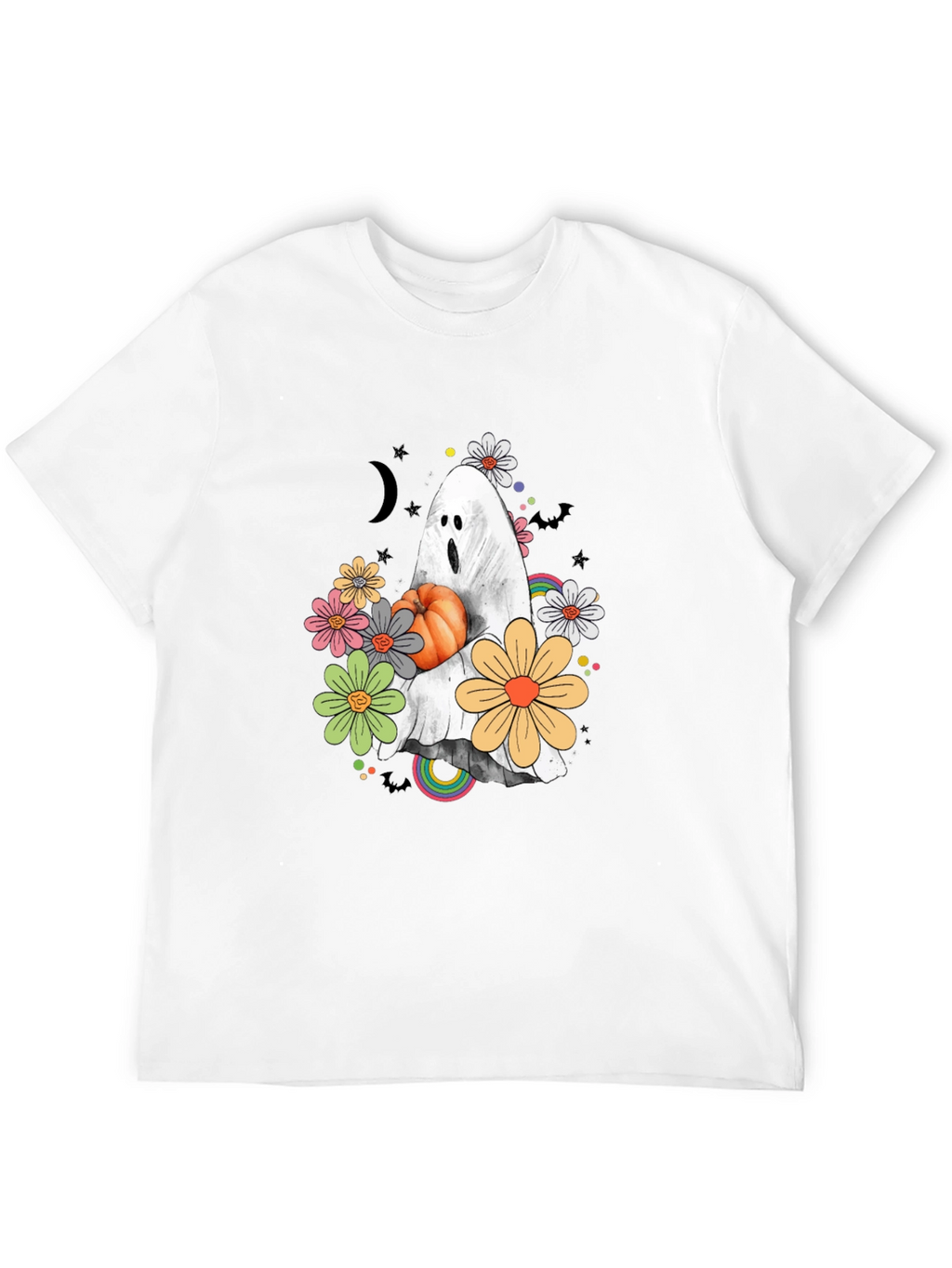 Halloween Ghost Pumpkin Graphic T-Shirt