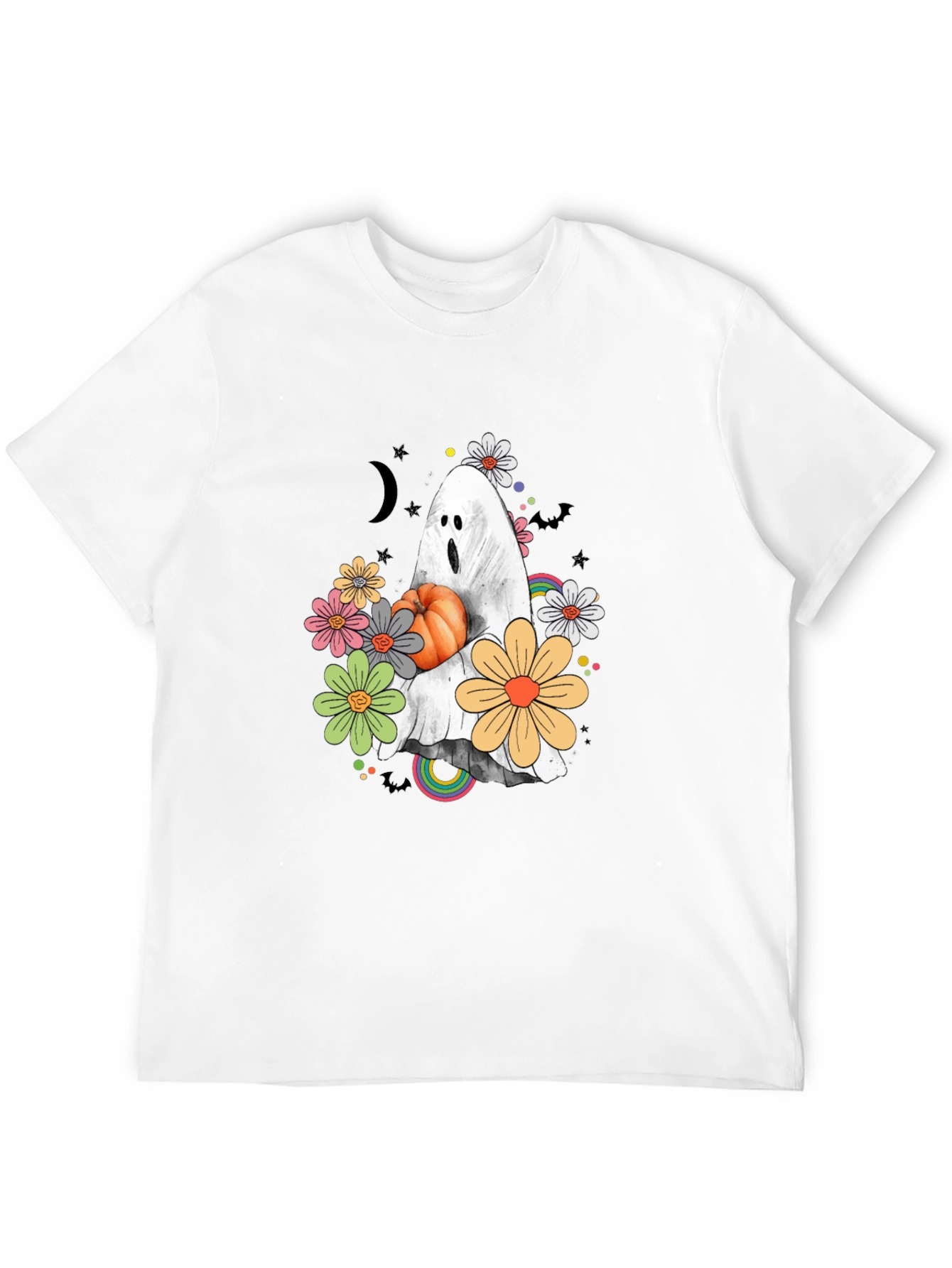 Halloween Ghost Pumpkin Graphic T-Shirt