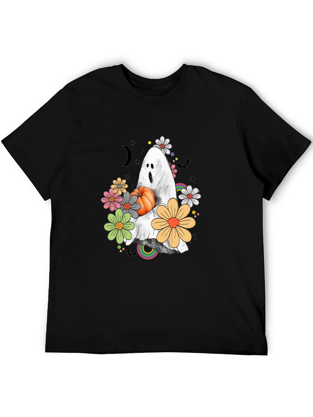 Halloween Ghost Pumpkin Graphic T-Shirt