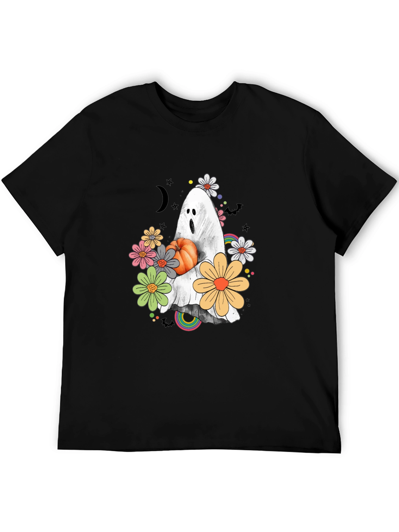 Halloween Ghost Pumpkin Graphic T-Shirt