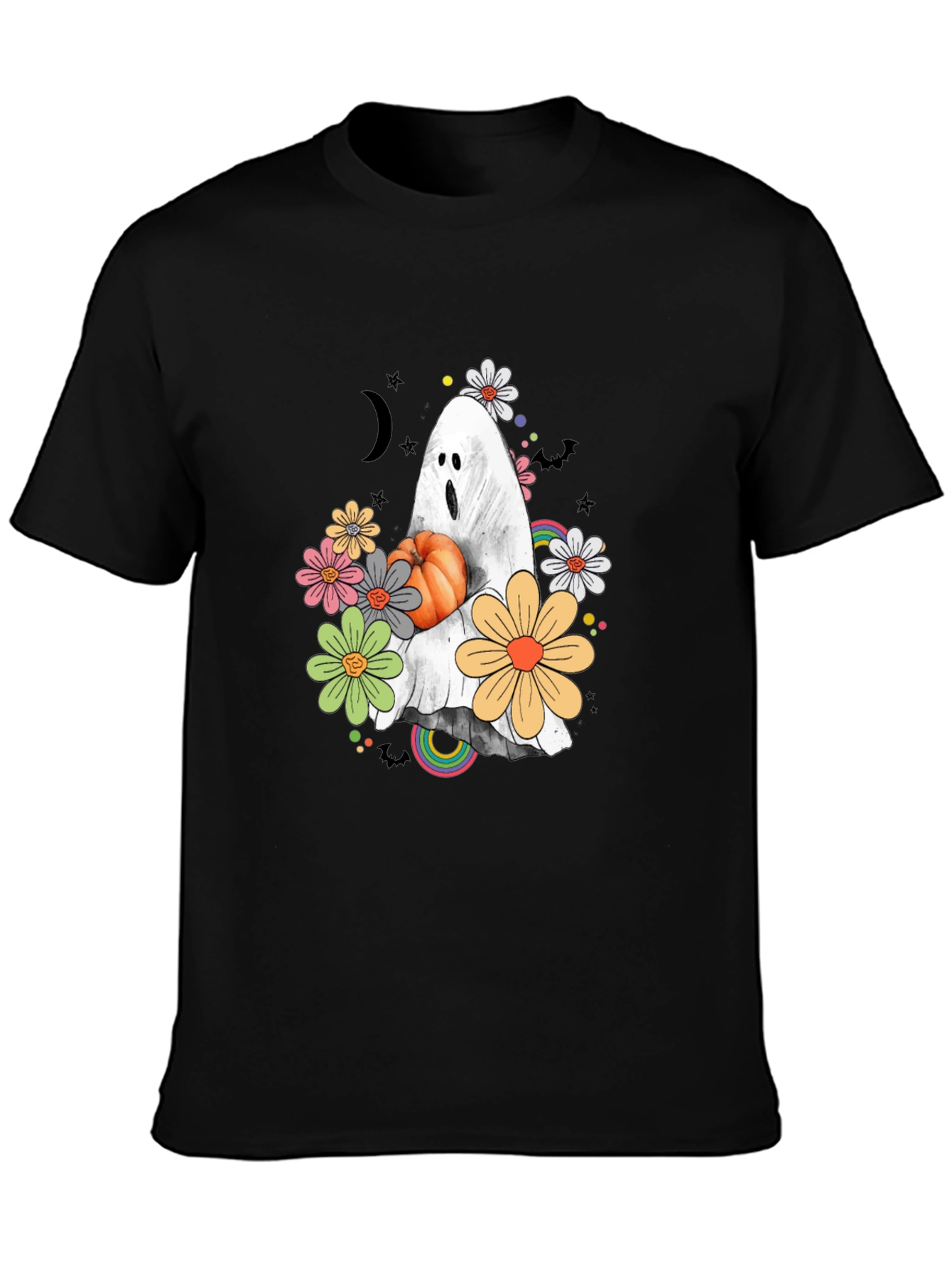 Halloween Ghost Pumpkin Graphic T-Shirt