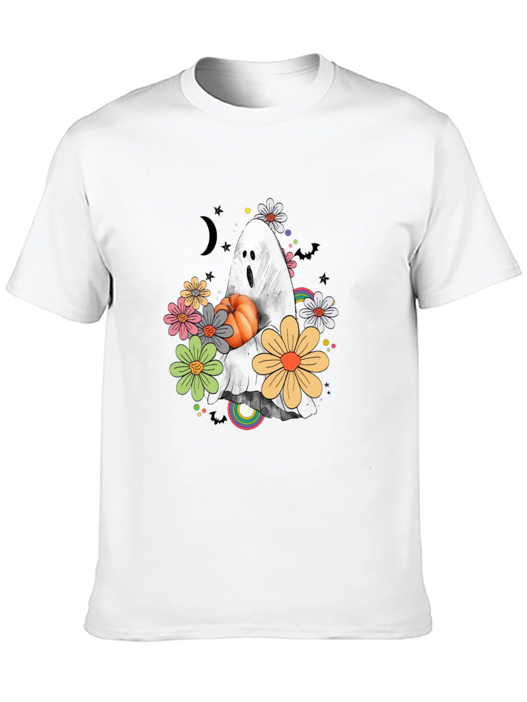 Halloween Ghost Pumpkin Graphic T-Shirt