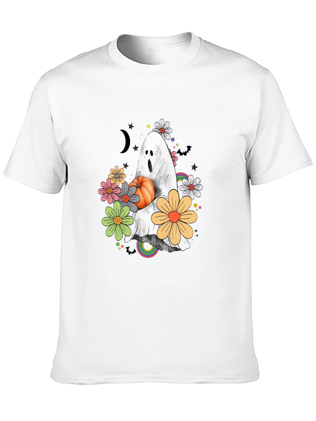 Halloween Ghost Pumpkin Graphic T-Shirt