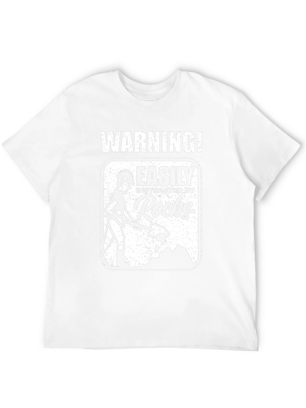Warning! Easily Distracted By Rocks Black T-Shirt