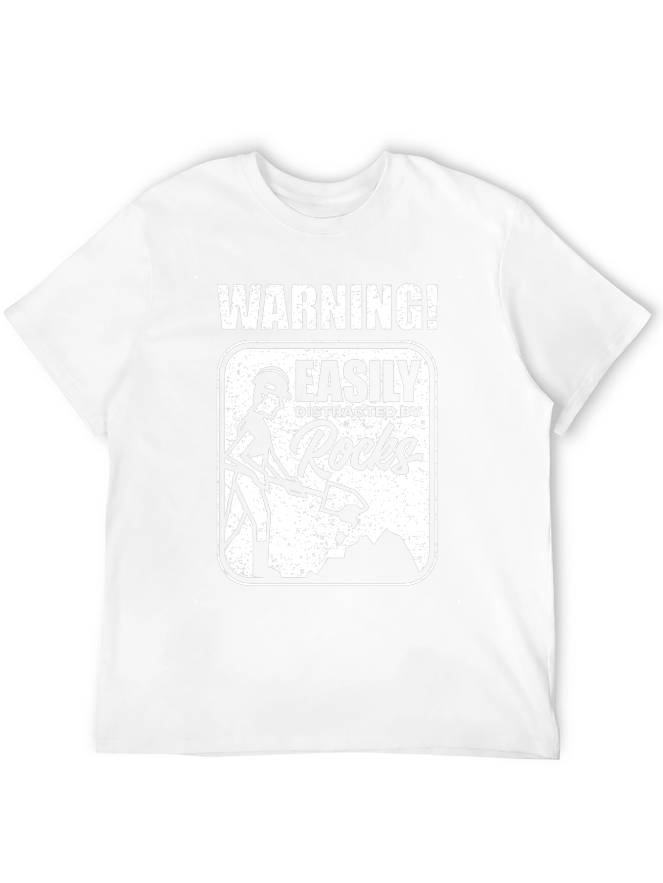 Warning! Easily Distracted By Rocks Black T-Shirt