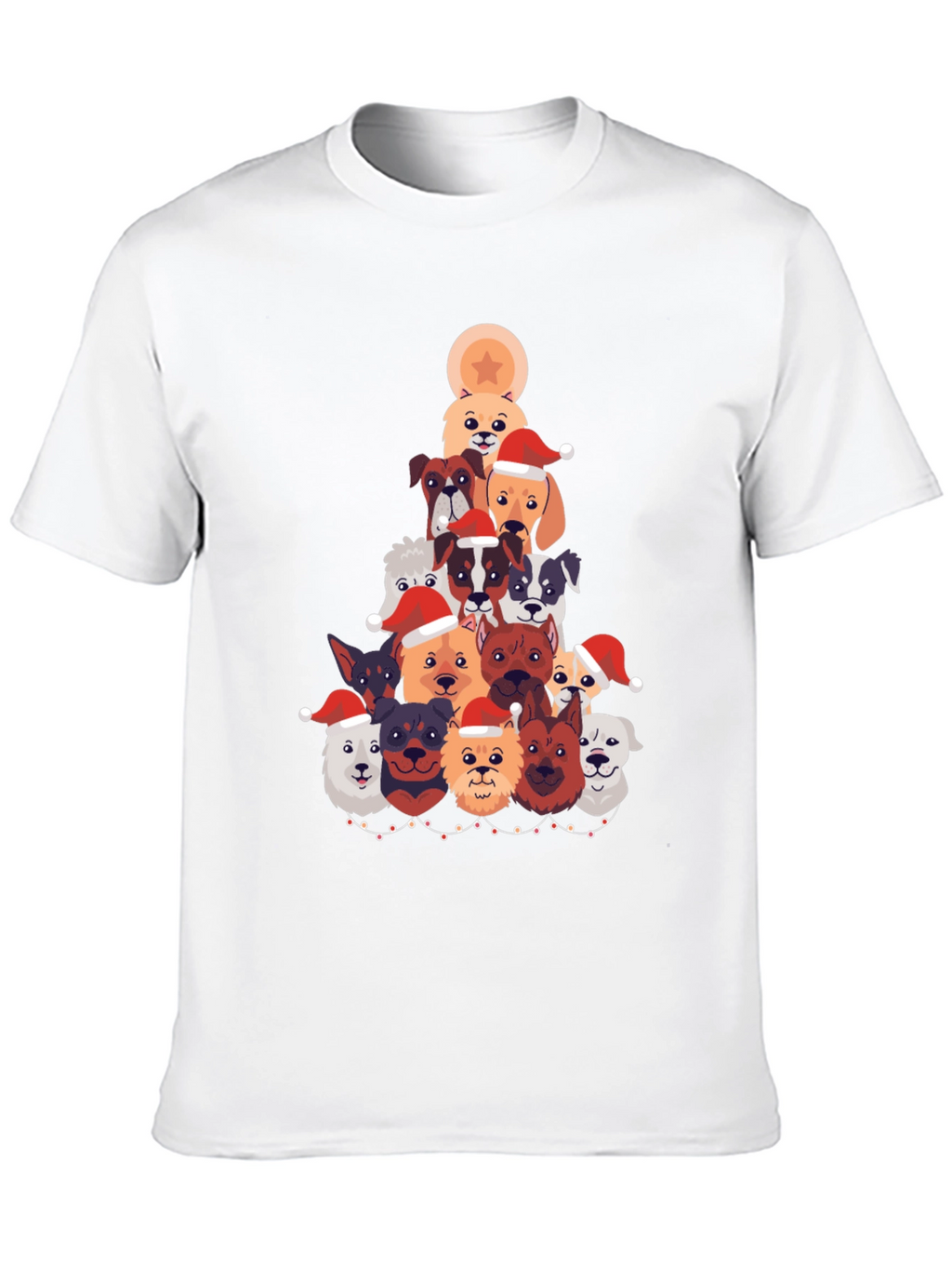 Festive Dog Christmas Tree Graphic Tee