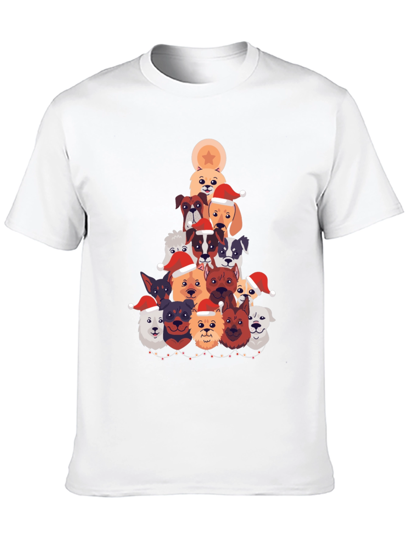 Festive Dog Christmas Tree Graphic Tee