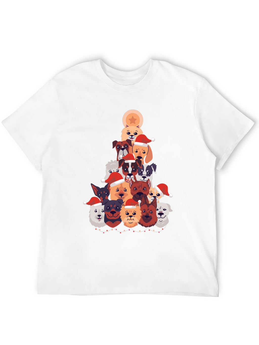 Festive Dog Christmas Tree Graphic Tee