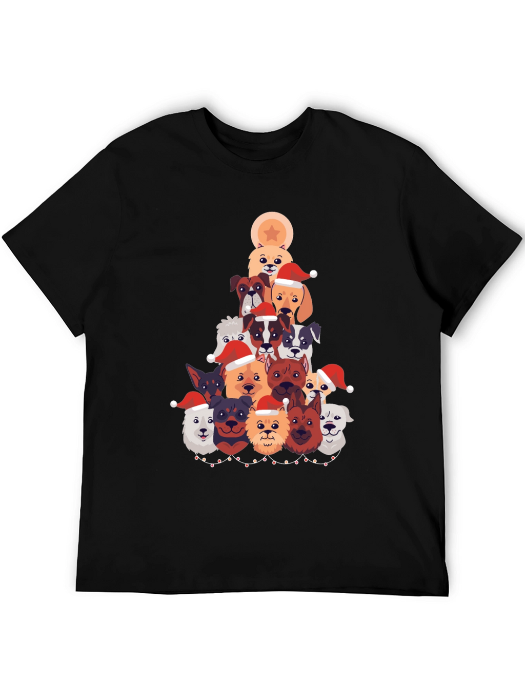 Festive Dog Christmas Tree Graphic Tee