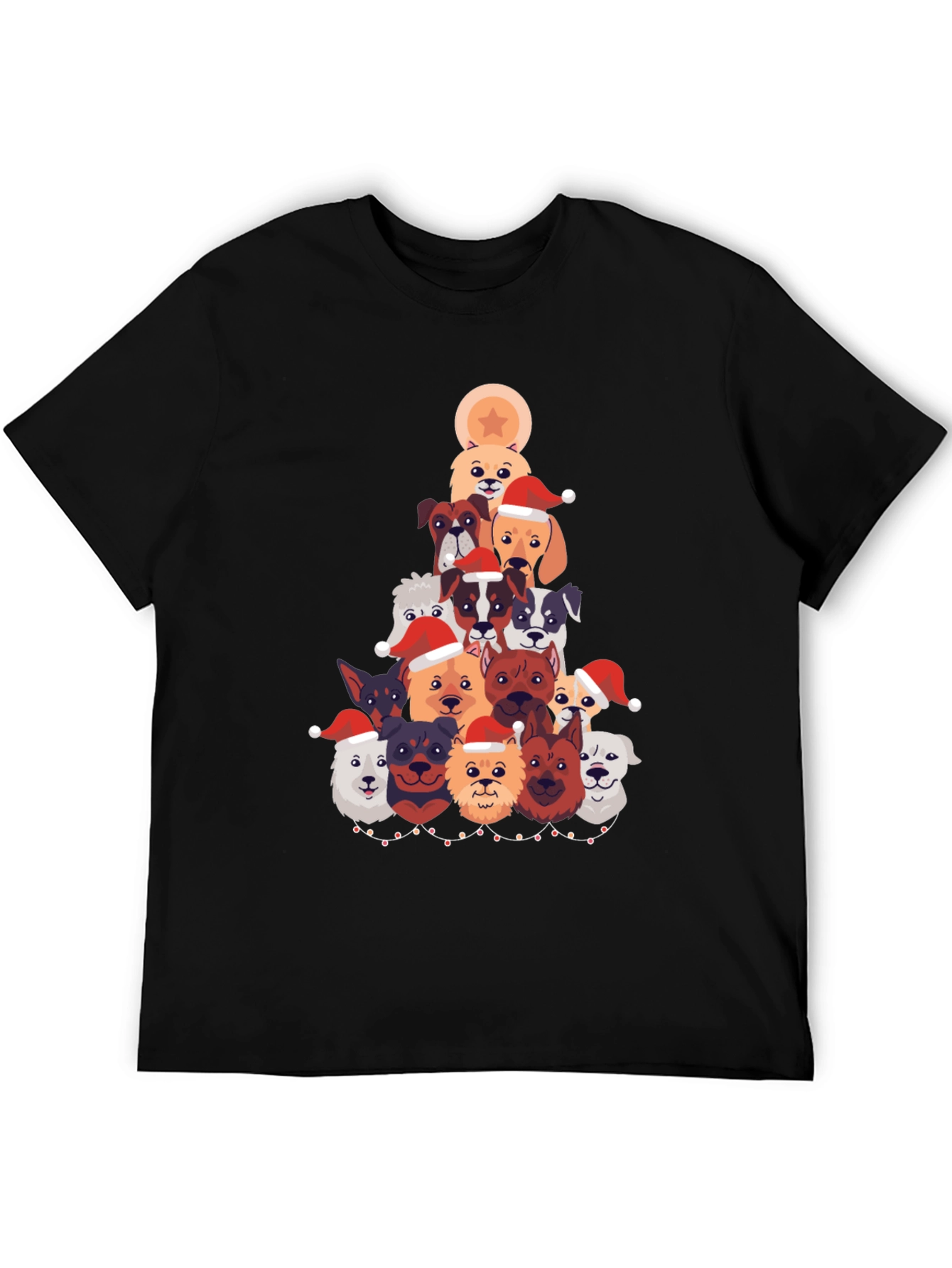 Festive Dog Christmas Tree Graphic Tee