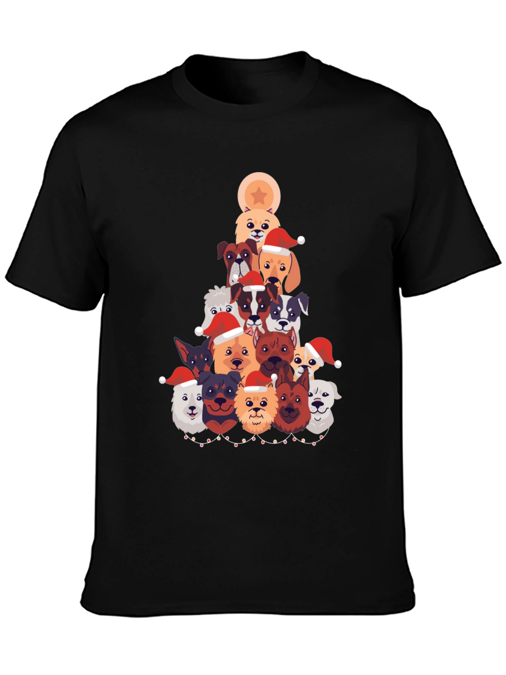 Festive Dog Christmas Tree Graphic Tee