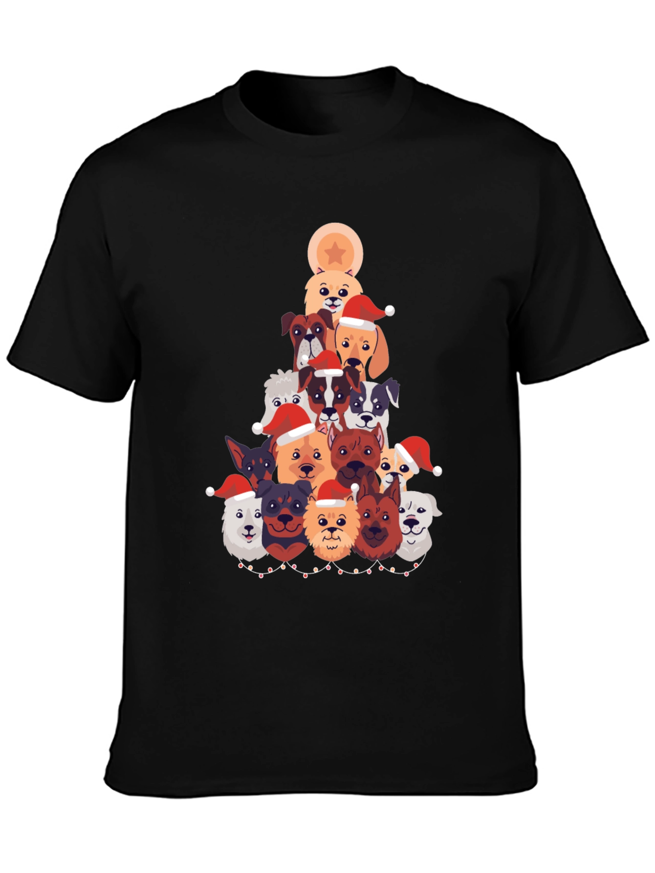 Festive Dog Christmas Tree Graphic Tee