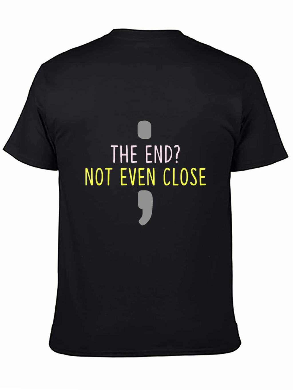 The End? Semicolon Graphic T-Shirt - Black Cotton Blend