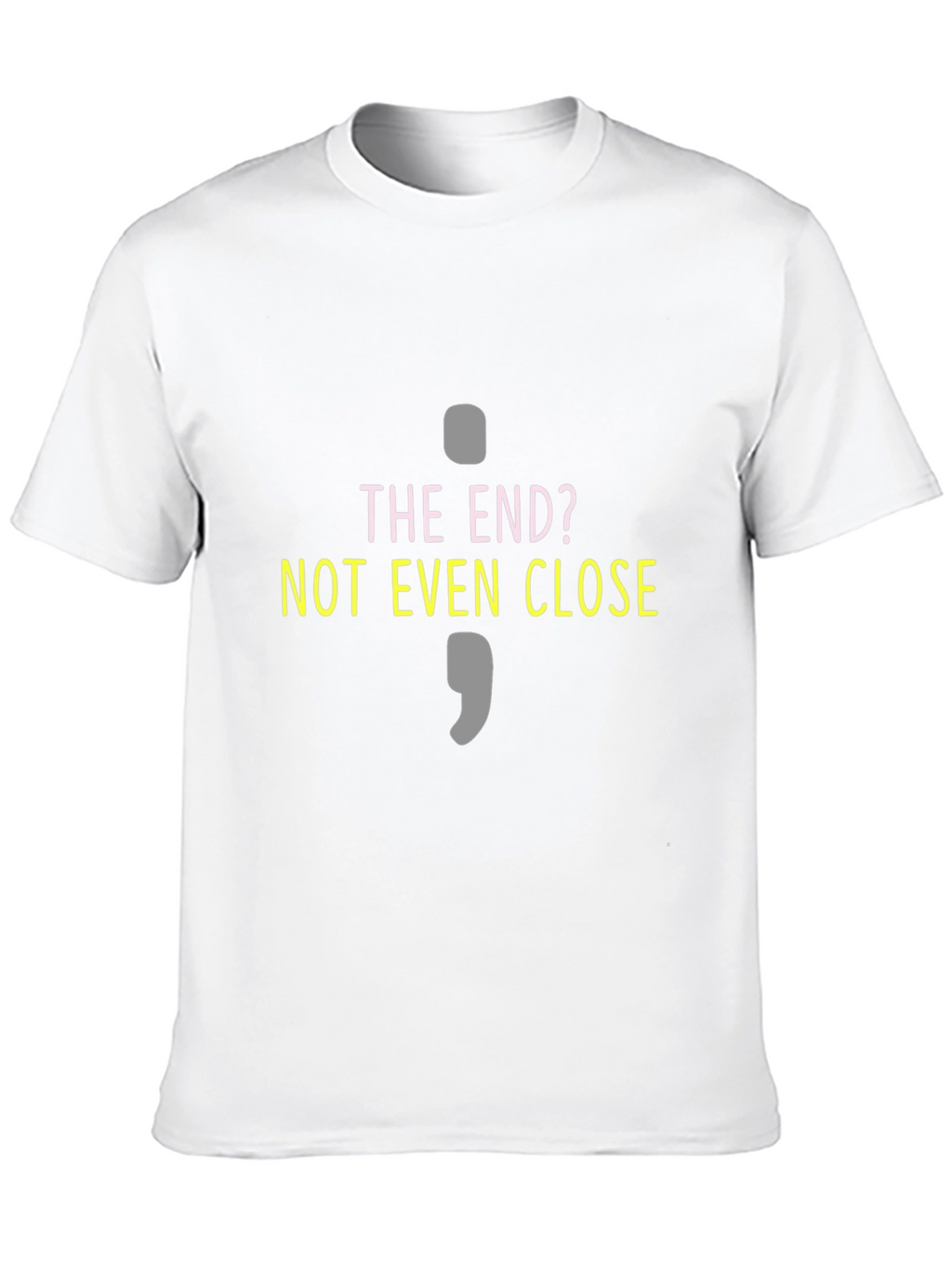 The End? Semicolon Graphic T-Shirt - Black Cotton Blend