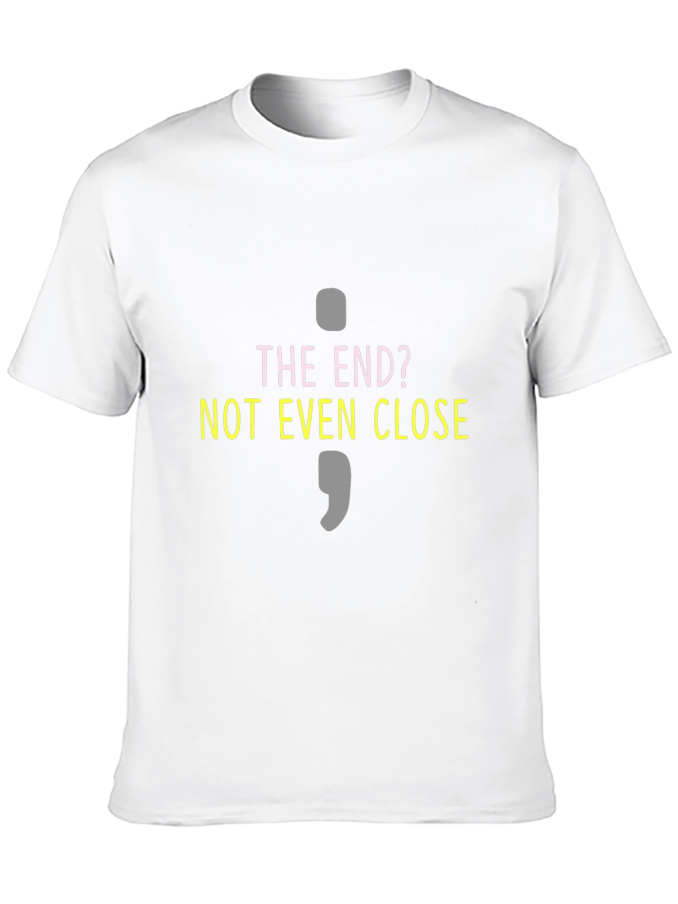 The End? Semicolon Graphic T-Shirt - Black Cotton Blend