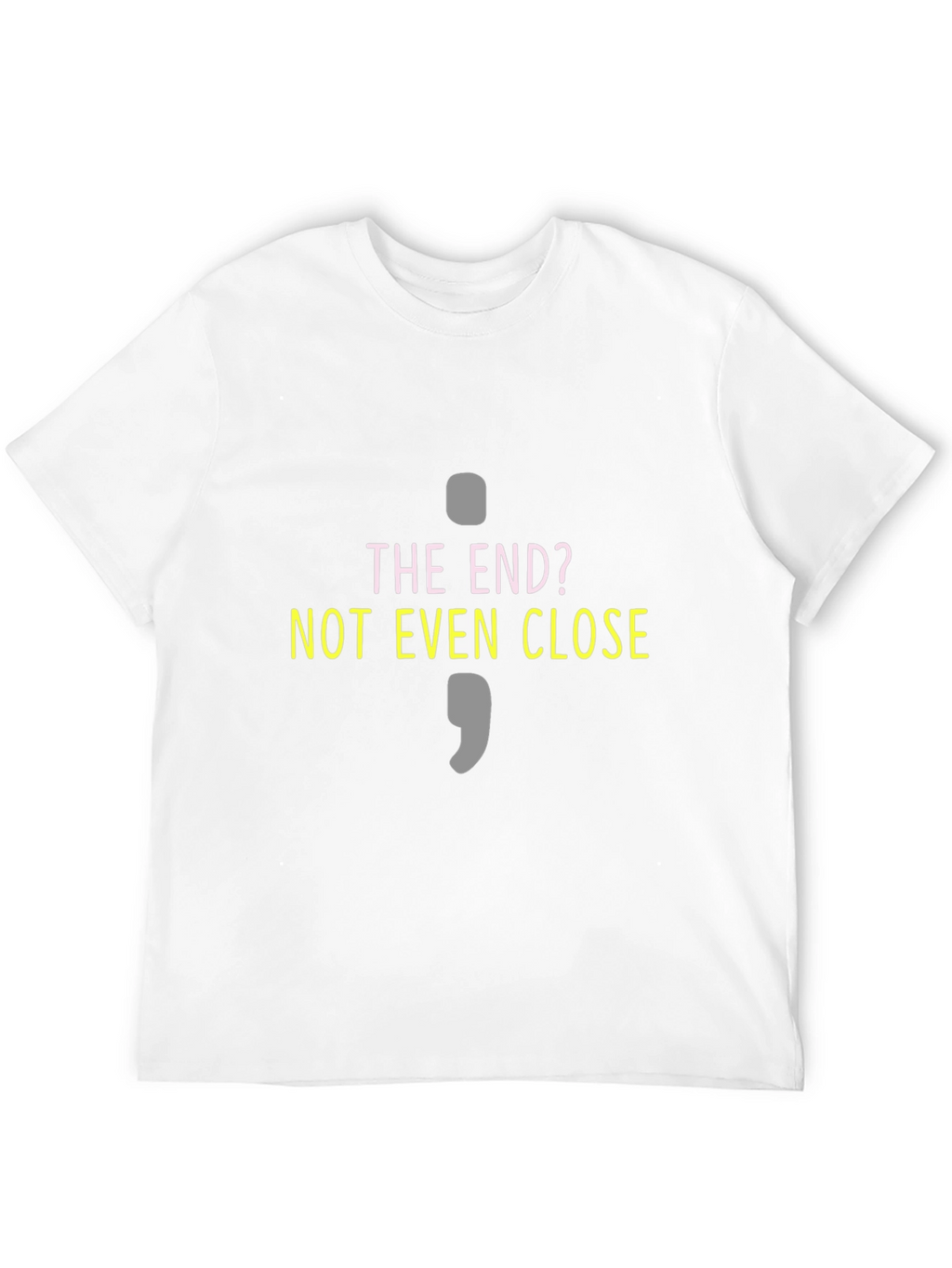 The End? Semicolon Graphic T-Shirt - Black Cotton Blend