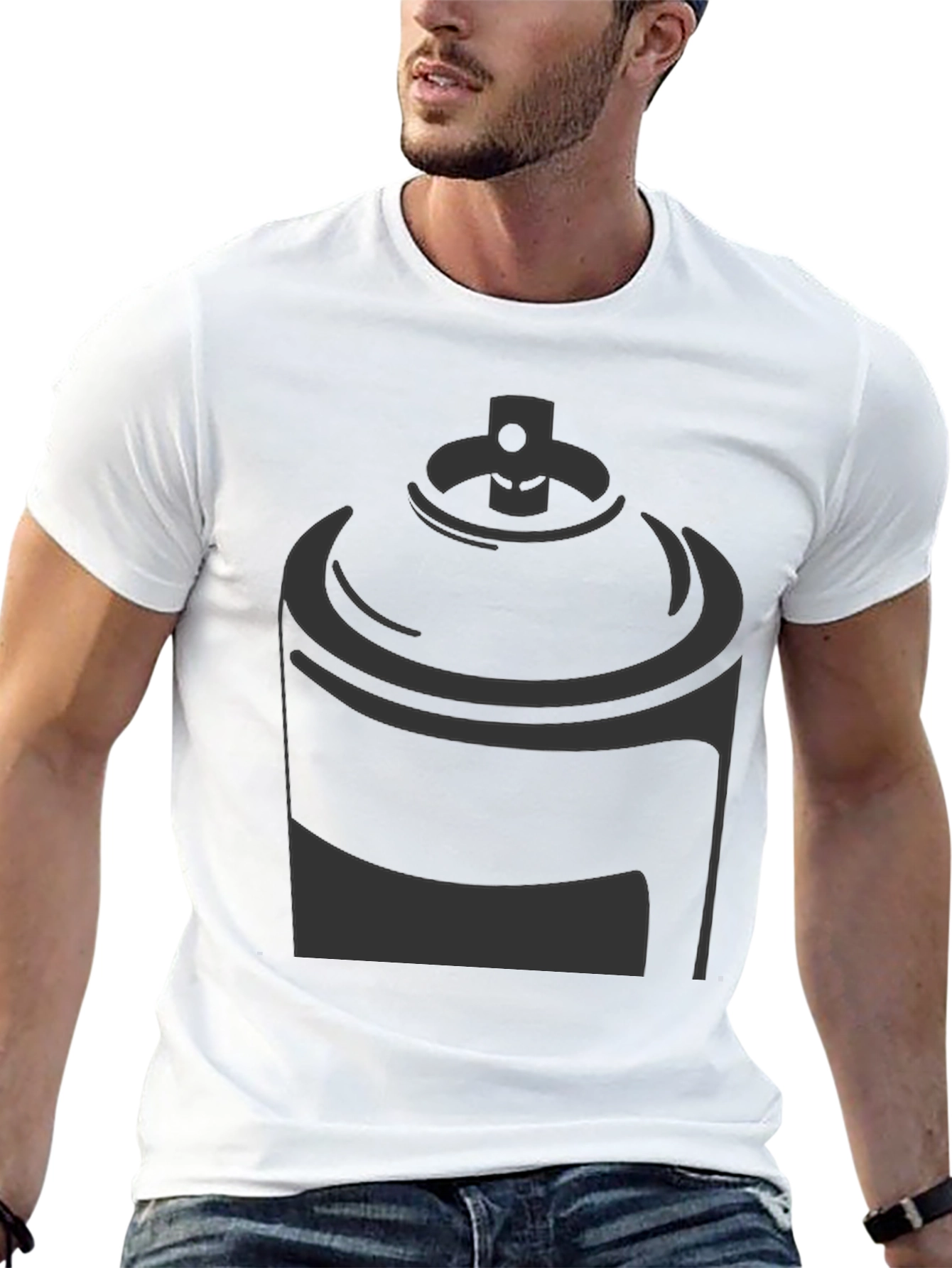 Spray Paint Can Graphic Tee - Stylish Black T-Shirt