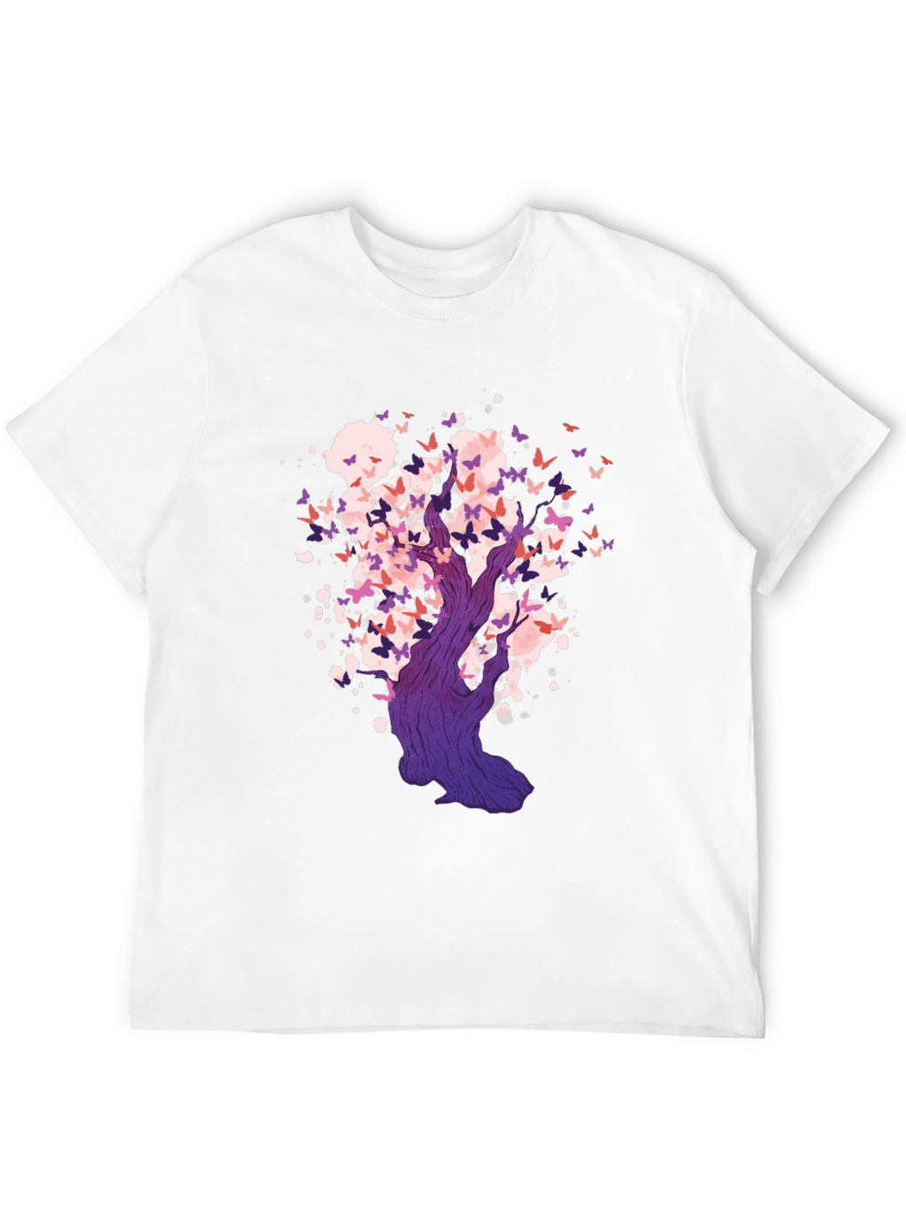 Butterfly Tree Black T-Shirt - Artistic Design