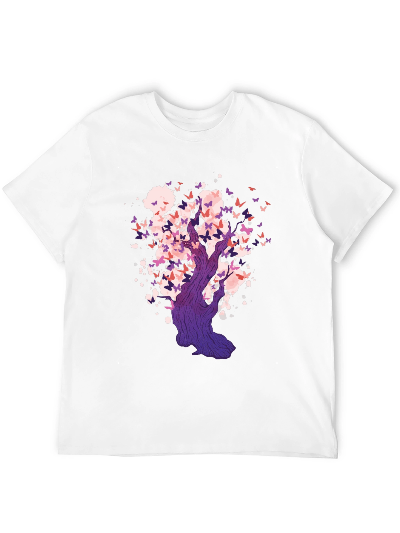 Butterfly Tree Black T-Shirt - Artistic Design