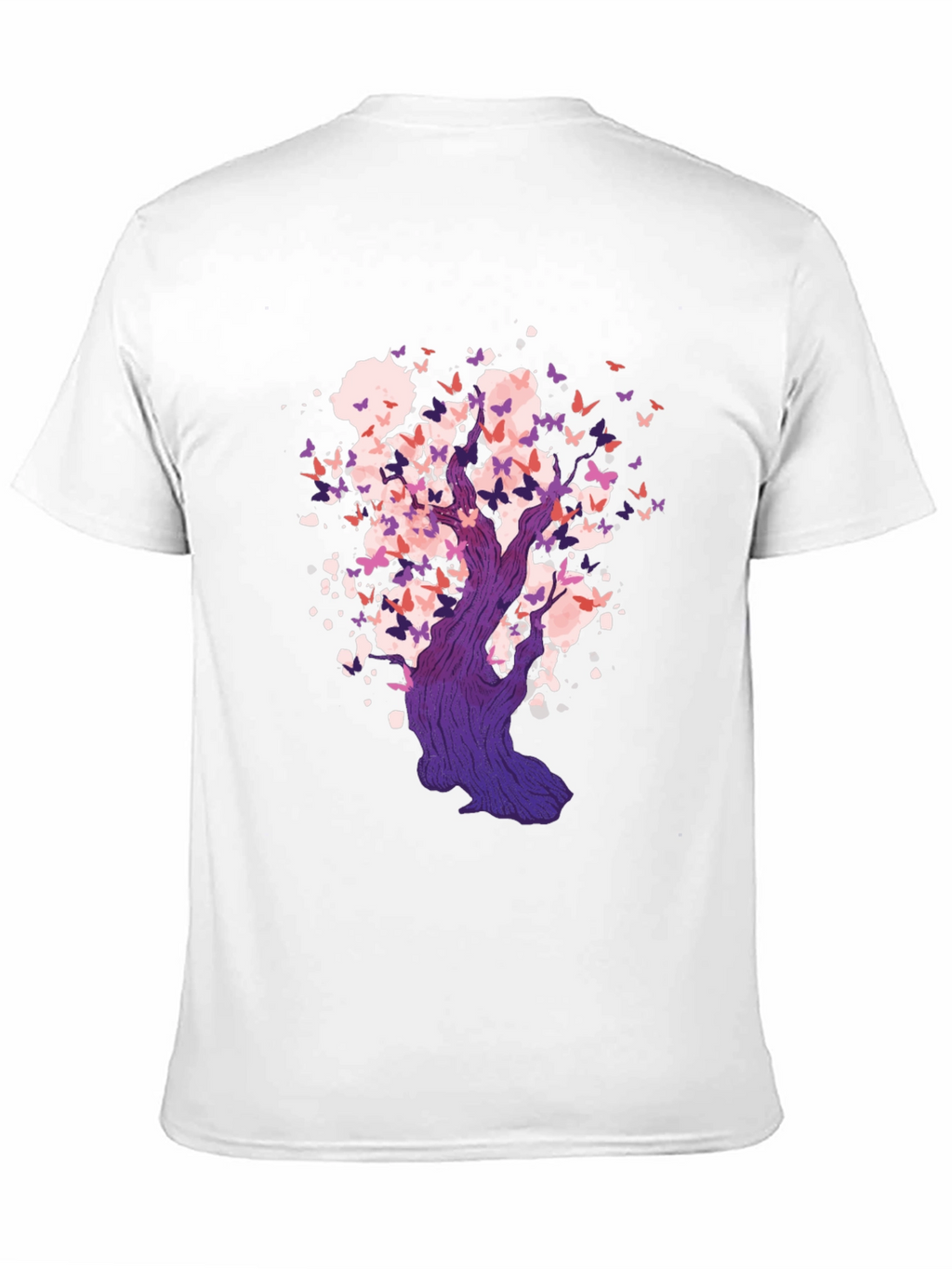 Butterfly Tree Black T-Shirt - Artistic Design
