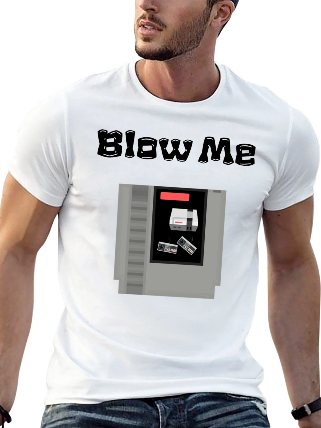 Retro Gaming T-Shirt - Blow Me NES Cartridge Tee