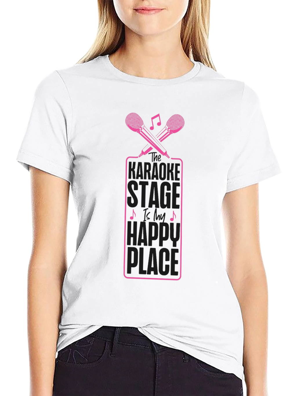 Karaoke Happy Place Black T-Shirt