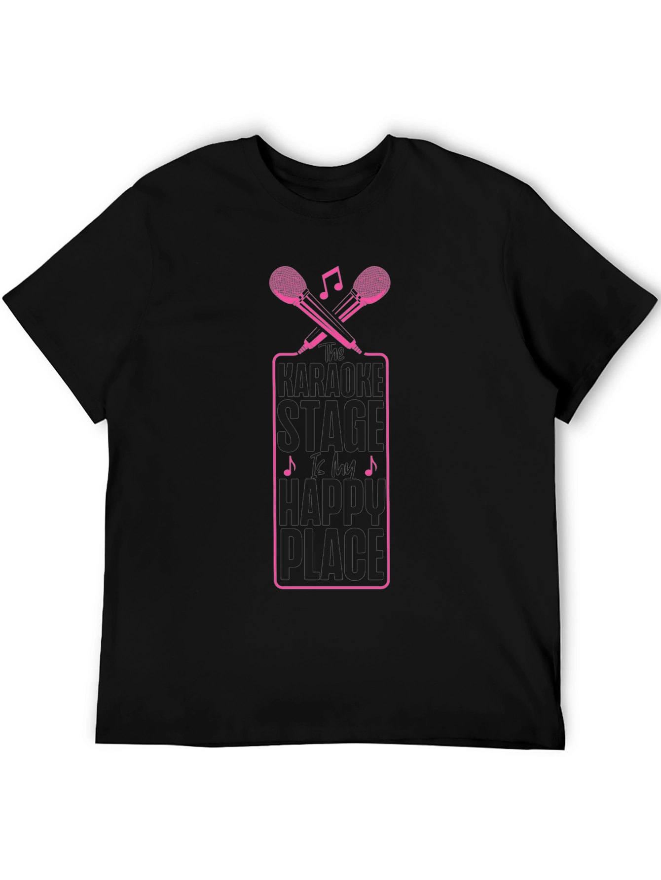 Karaoke Happy Place Black T-Shirt