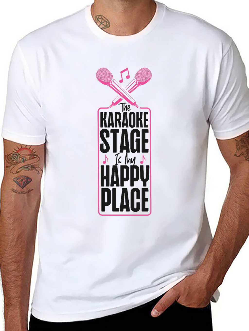 Karaoke Happy Place Black T-Shirt