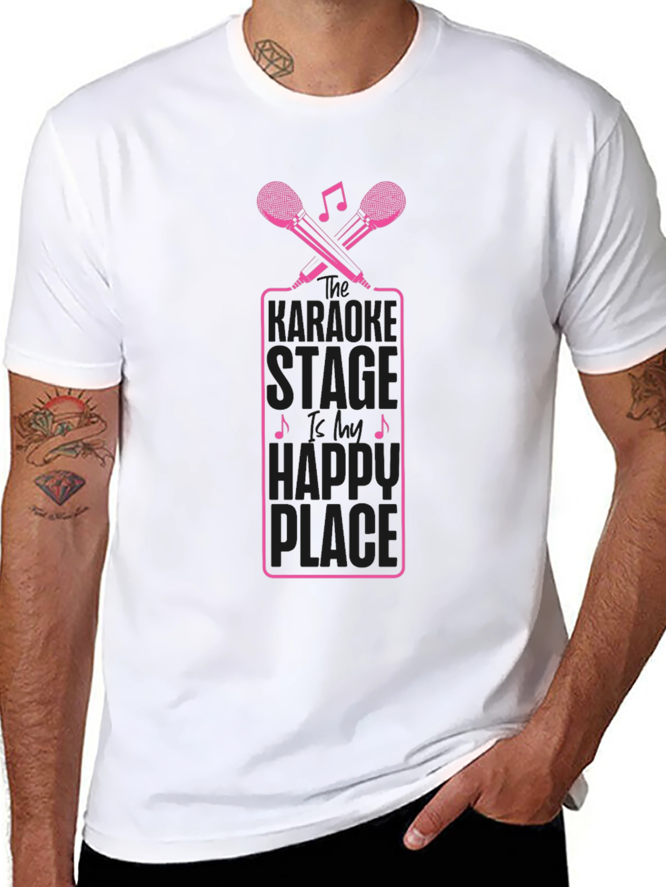 Karaoke Happy Place Black T-Shirt