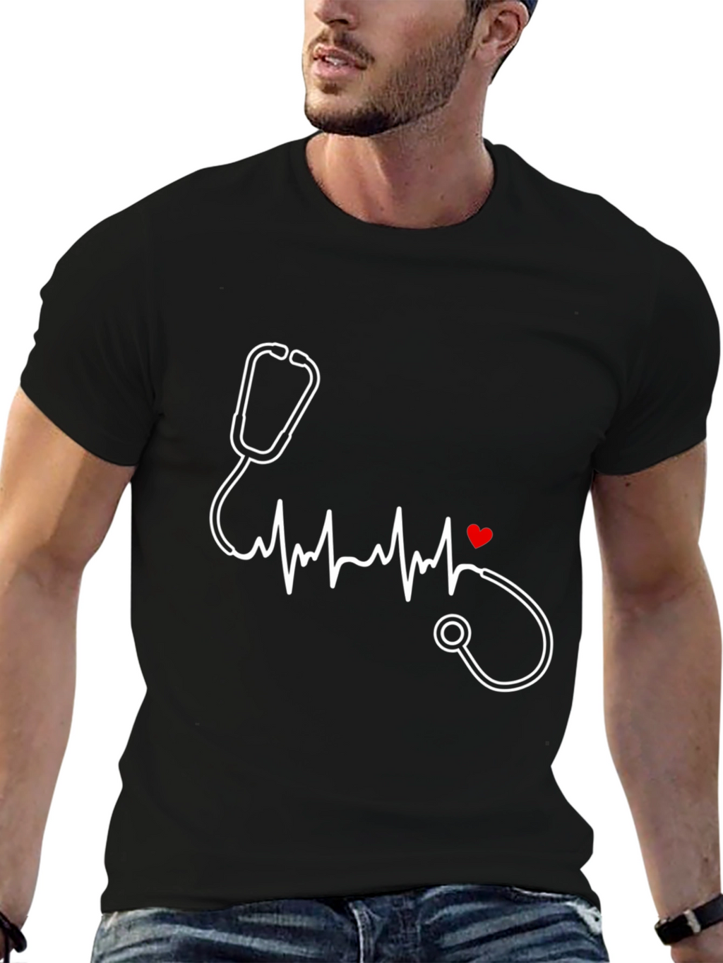 Heartbeat Stethoscope Graphic Tee