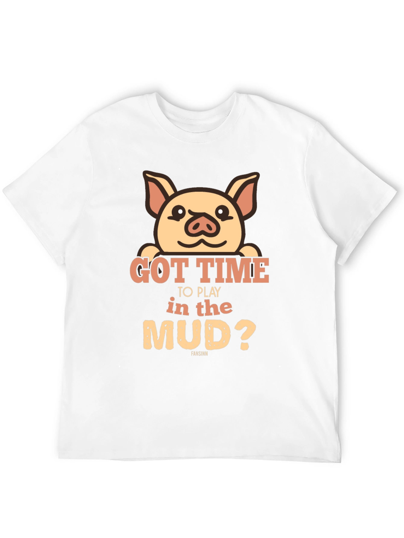 Pig Got Time To Play In Mud Black T-Shirt