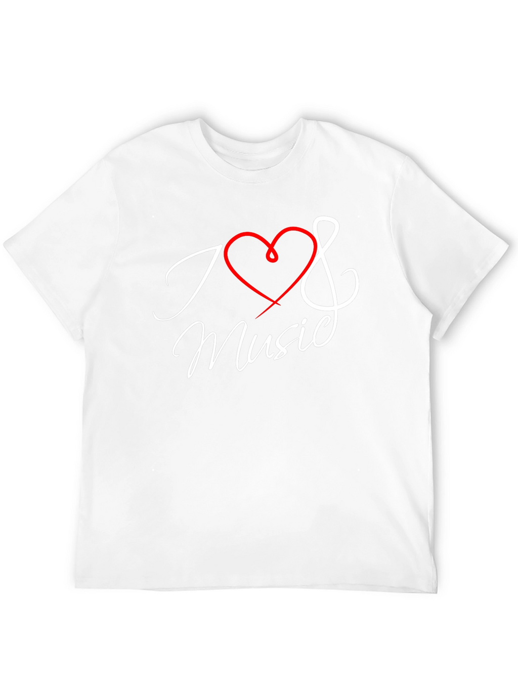 I Love Music Graphic Black T-Shirt