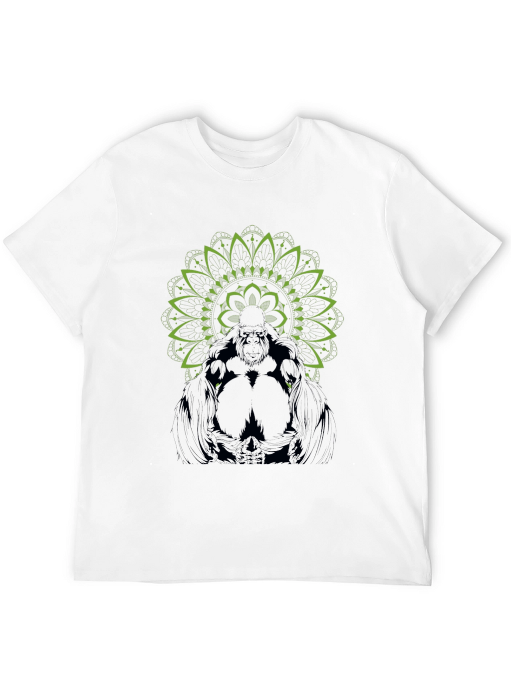 Gorilla Mandala Graphic Tee - Stylish Black T-Shirt