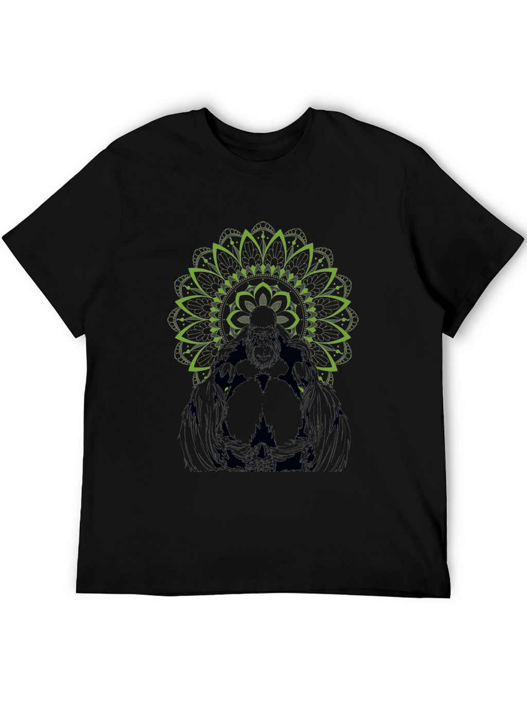 Gorilla Mandala Graphic Tee - Stylish Black T-Shirt