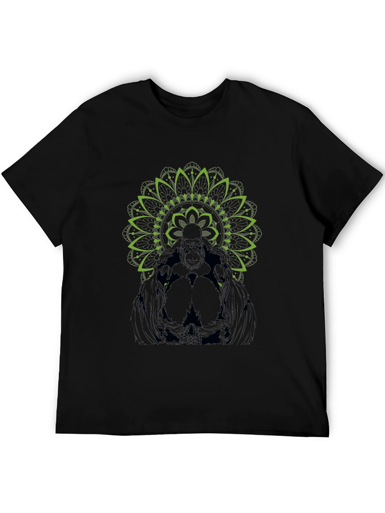 Gorilla Mandala Graphic Tee - Stylish Black T-Shirt
