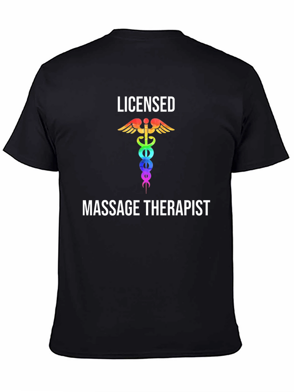 Licensed Massage Therapist T-Shirt Rainbow Medical Symbol