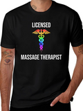 Licensed Massage Therapist T-Shirt Rainbow Medical Symbol