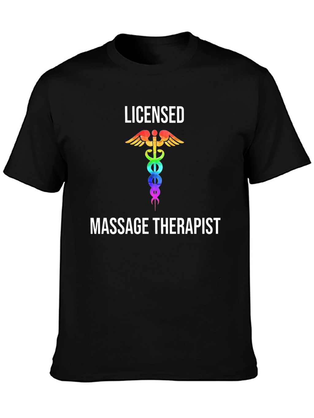 Licensed Massage Therapist T-Shirt Rainbow Medical Symbol
